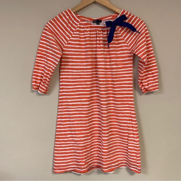 🆕 GAP Striped Dress Girl’s 12 Long Sleeve Tunic Preppy Nautical Bow School Fall - Picture 1 of 7